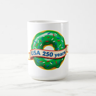 Amerika 250. Jubiläum USA mit süßem Donut Kaffeetasse