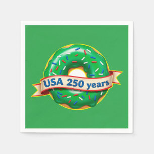 Amerika 250. Jubiläum USA mit süßem Donut Serviette