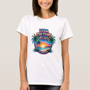 Amerika 250. Jubiläum USA Palm Beach T-Shirt