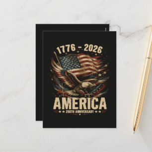 Amerika 250. Jubiläums-Adler Patriotisch Feiertagspostkarte