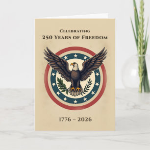 Amerika 250. Jubiläums Adler Patriotisch Karte