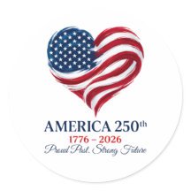 Amerika 250. Jubiläums-Flagge-Herz-Aufkleber