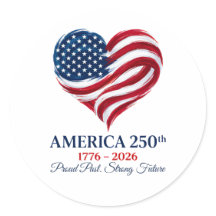 Amerika 250. Jubiläums-Flaggen-Herz-Aufkleber