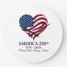 Amerika 250. Jubiläums-Flaggen-Herz-Wanduhr