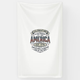 Amerika 250. Jubiläums Vintage Patriotisches T-Shi Banner