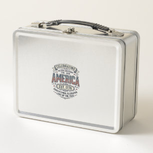 Amerika 250. Jubiläums Vintage Patriotisches T-Shi Metall Brotdose