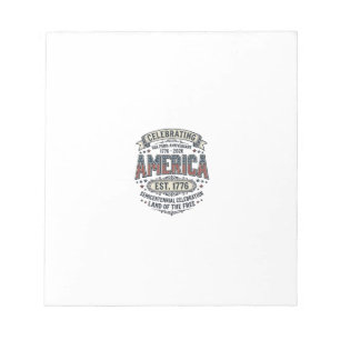 Amerika 250. Jubiläums Vintage Patriotisches T-Shi Notizblock