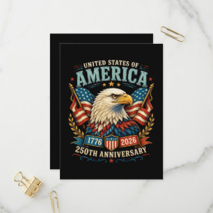 Amerika 250. Jubiläumsfeier Adler Einladungspostkarte