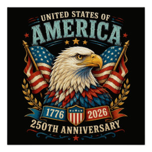 Amerika 250. Jubiläumsfeier Adler Poster