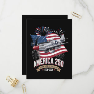 Amerika 250. Jubiläumsflugzeug Einladungspostkarte