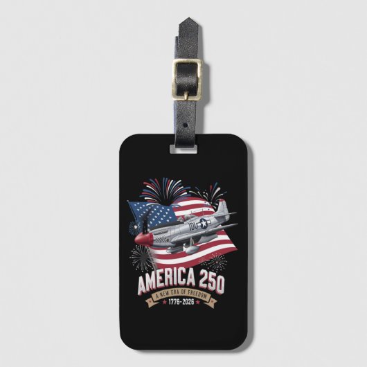 Amerika 250. Jubiläumsflugzeug Gepäckanhänger (Vorderseite Vertikal)