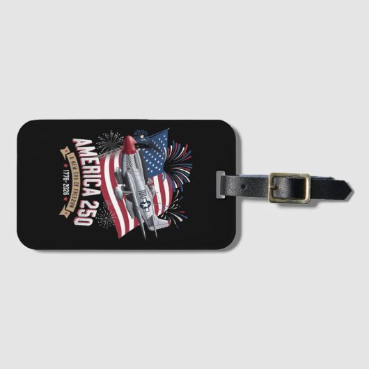 Amerika 250. Jubiläumsflugzeug Gepäckanhänger (Vorderseite (Horizontal))