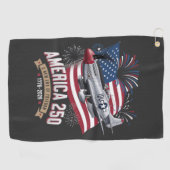 Amerika 250. Jubiläumsflugzeug Golfhandtuch (Horizontal)