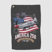 Amerika 250. Jubiläumsflugzeug Golfhandtuch (Vorderseite)