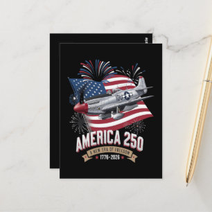 Amerika 250. Jubiläumsflugzeug Postkarte