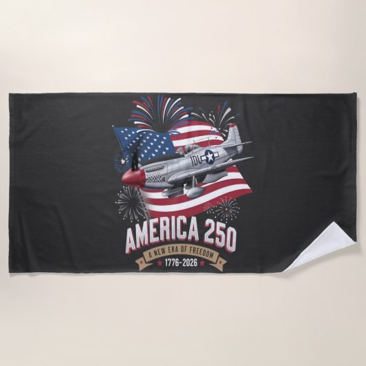 Amerika 250. Jubiläumsflugzeug Strandtuch (Vorderseite)