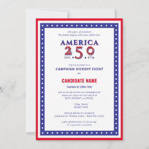 Amerika 250 Kampfflugzeug für politische Kandidate Einladung