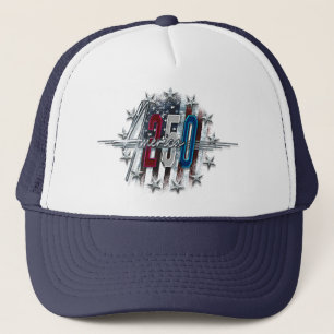 AMERIKA 250 KLASSISCHER RETRO-CHROM AMERIKANISCHE TRUCKERKAPPE
