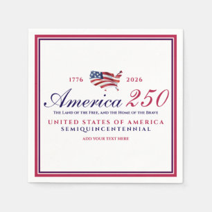 Amerika 250 Land der Freien Heimat Tapferes Rotes Serviette