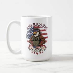Amerika 250 Lustige Patriotische Adler 4. Juli Kun Kaffeetasse