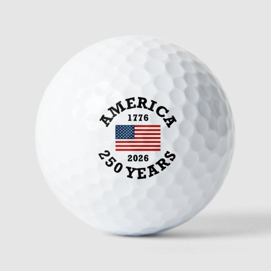 Amerika 250 mit Flagge Golfball (Vorderseite)