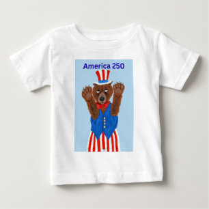 Amerika 250 Onkel Sam Bär Baby T-shirt