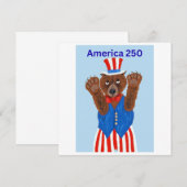  Amerika 250 Onkel Sam Bär  Einladung (Vorne/Hinten)