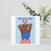  Amerika 250 Onkel Sam Bär  Einladung (Stehend Vorderseite)