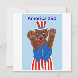  Amerika 250 Onkel Sam Bär  Einladung