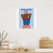 Amerika 250 Onkel Sam Bär Poster (Küche)