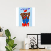 Amerika 250 Onkel Sam Bär Poster (Heimbüro)