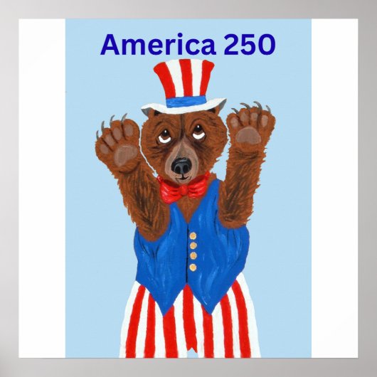 Amerika 250 Onkel Sam Bär Poster (Vorne)