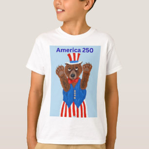 Amerika 250 Onkel Sam Bär T-Shirt