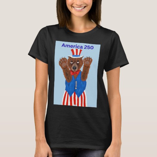  Amerika 250 Onkel Sam Bär  T-Shirt (Vorderseite)