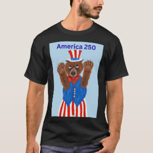  Amerika 250 Onkel Sam Bär  T-Shirt