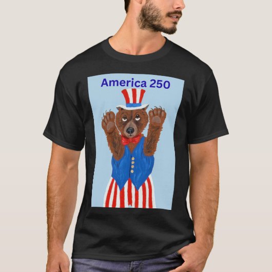 Amerika 250 Onkel Sam Bär T-Shirt (Vorderseite)
