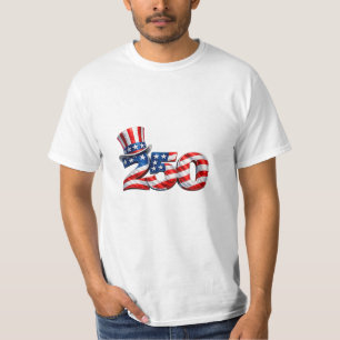 Amerika 250 Onkel Sam Hut Patriotisch T-Shirt