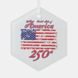 Amerika 250 ornament aus glas