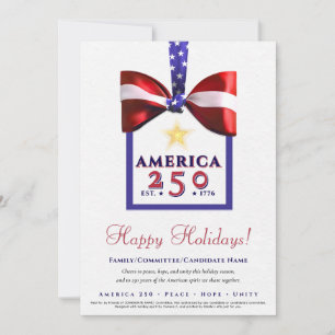 Amerika 250 Patriotic 2026 Calendar Kampagne Feiertagskarte