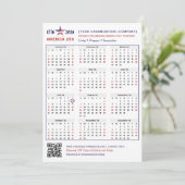 Amerika 250 Patriotic 2026 Calendar Keepake Card