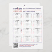 Amerika 250 Patriotic 2026 Calendar Keepake Card