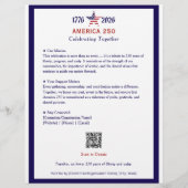 Amerika 250 Patriotic Blue 2026 Kalender Keepake Flyer (Hinten)