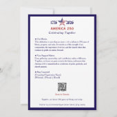 Amerika 250 Patriotic Blue 2026 Kalenderkarte (Rückseite)