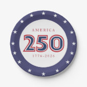 Amerika 250 Patriotisch Pappteller (Vorderseite)