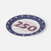 Amerika 250 Patriotisch Pappteller (Schrägansicht)