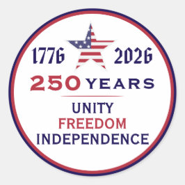 Amerika 250 Patriotische Einheit Freiheit Unabhäng Runder Aufkleber