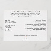 Amerika 250 Patriotische Feiertage Fête Jahrestag Folieneinladung (Rückseite)