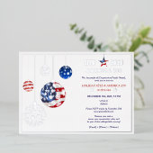 Amerika 250 Patriotische Feiertage Jahrestag Blau Folieneinladung (Stehend vorne)