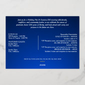 Amerika 250 Patriotische Feiertage Jahrestag Blau Folieneinladung (Rückseite)