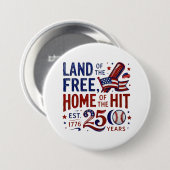 Amerika 250 | Patriotischer Baseball Juli 2026 Button (Vorne & Hinten)